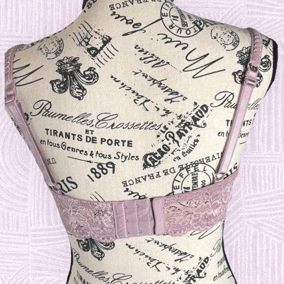 Victoria’s Secret Mauve Purple Lace Demi Coverage Bra 34DD - Y2K Vintage Padded - Picture 4 of 7